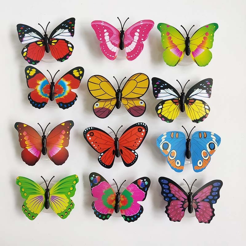 Realistic PVC LED  3d butterfly wall sticker for wall decoration and wedding decoration PVC18143