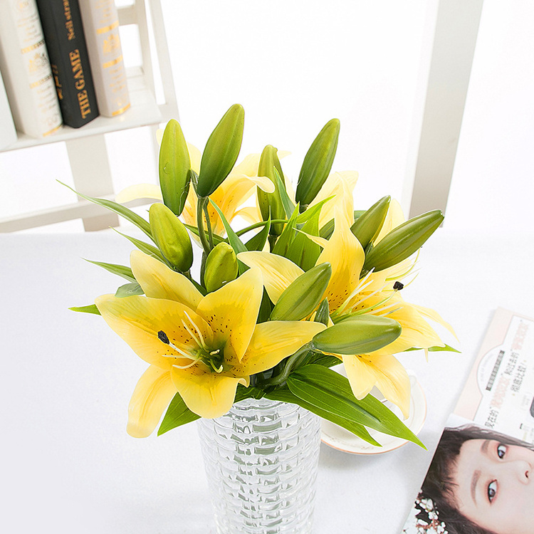 Nearly Natural real touch artificial lily flower for wedding bouquet and home decoration