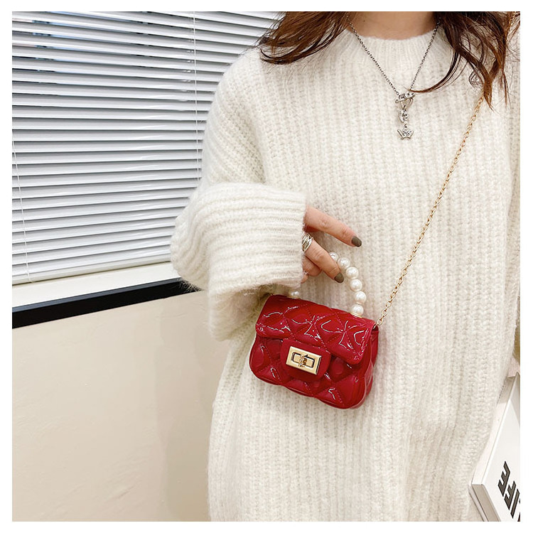 2023 New design mini purses and handbags woman's crossbody small jelly bag kids ladies handbags with pearl handle