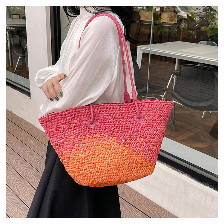 Fashion women's bag handmade beach ladies crossbody large straw bag women summer tote hand bags