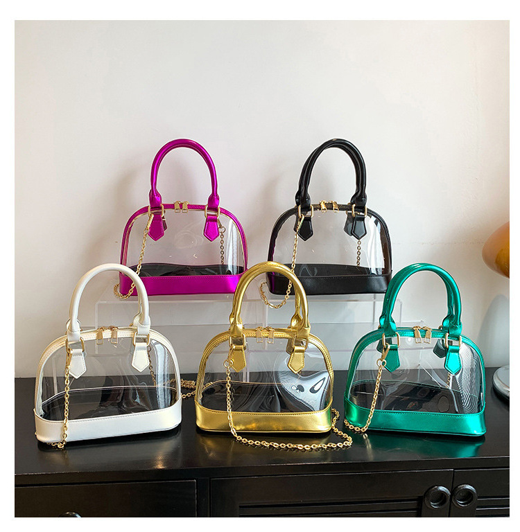 2023 Wholesale Summer Transparent Shell Crossbody Messenger Bag Clear Purse Shoulder Sling Bag PVC Beach Hand Bag