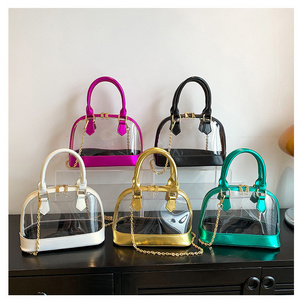 2023 Wholesale Summer Transparent Shell Crossbody Messenger Bag Clear Purse Shoulder Sling Bag PVC Beach Hand Bag