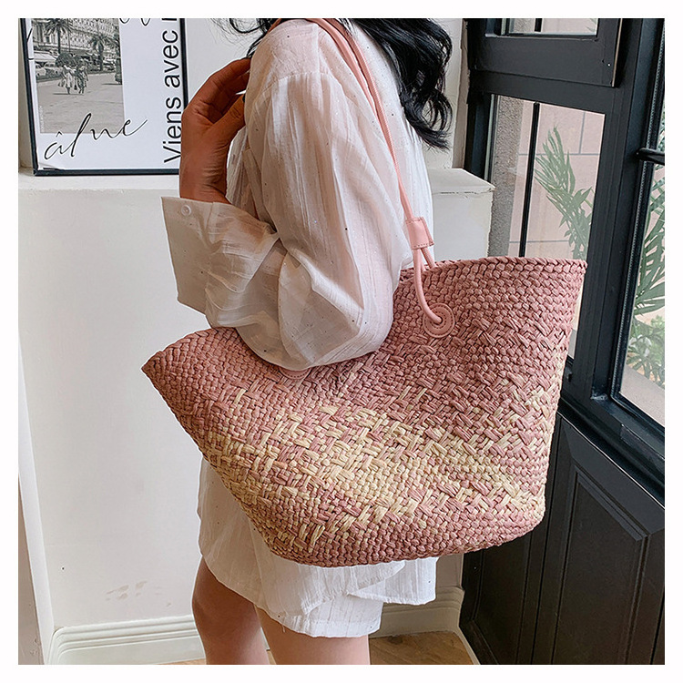 Fashion women's bag handmade beach ladies crossbody large straw bag women summer tote hand bags