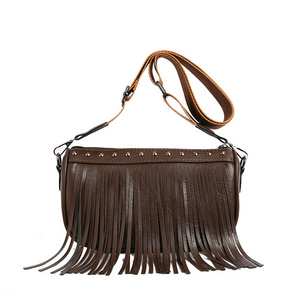 Stylish Party Designer Half Moon Tassels Handbags For Woman Ladies Leather Shoulder Crescent Shape Armpit Bags