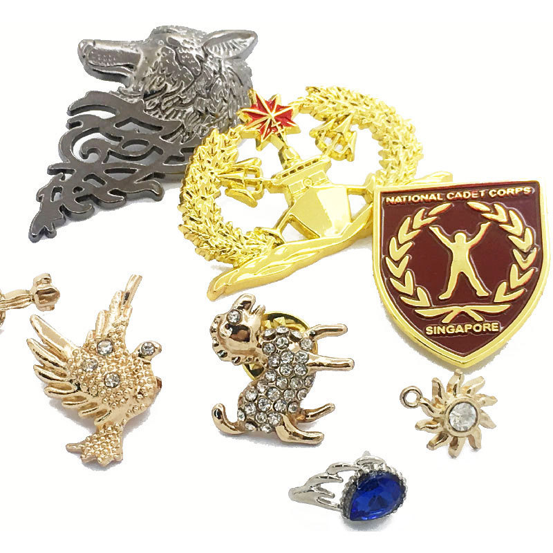 Garments Accessories Trim Zinc Alloy Small Luxury Customized Blazer Handbag Pin Metal Badges For Bag