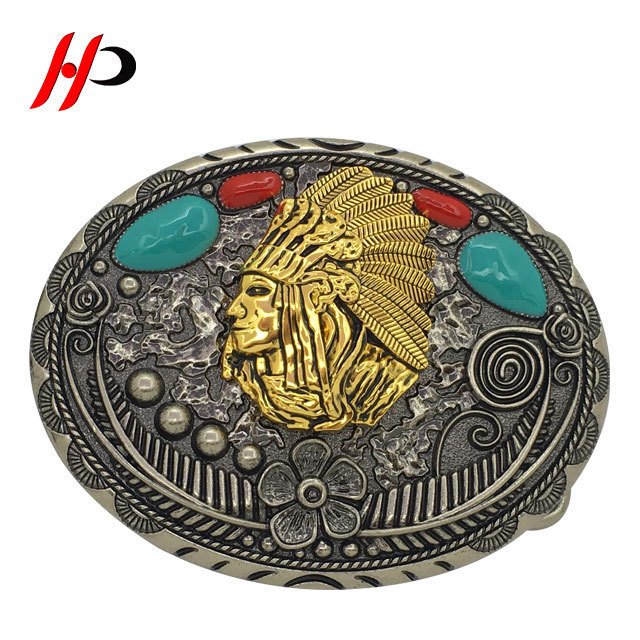 Custom Design Truck Weight Loop Metal Horn Motorcycle Turquoise Ceramic Rhinestone Belt Buckle Sets