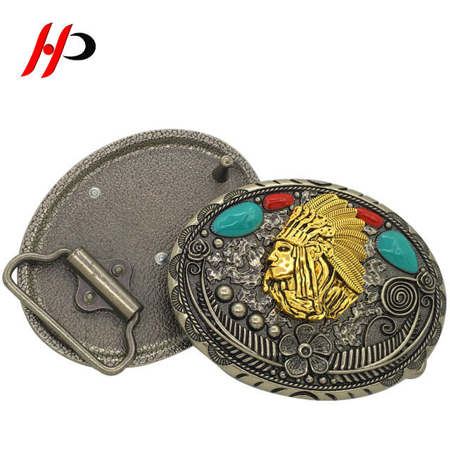 Custom Design Truck Weight Loop Metal Horn Motorcycle Turquoise Ceramic Rhinestone Belt Buckle Sets