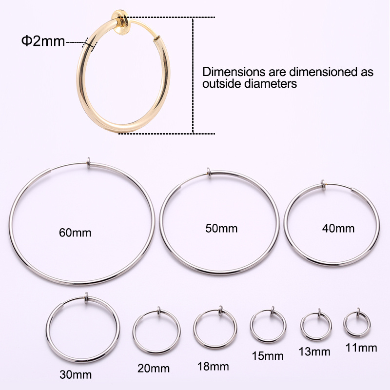 Fashion Gold/Silver Without Drilling Ear Cuff Fake Clip on Hoop Earrings for Women Man Teens Girls Non Piercing Earrings Jewelry