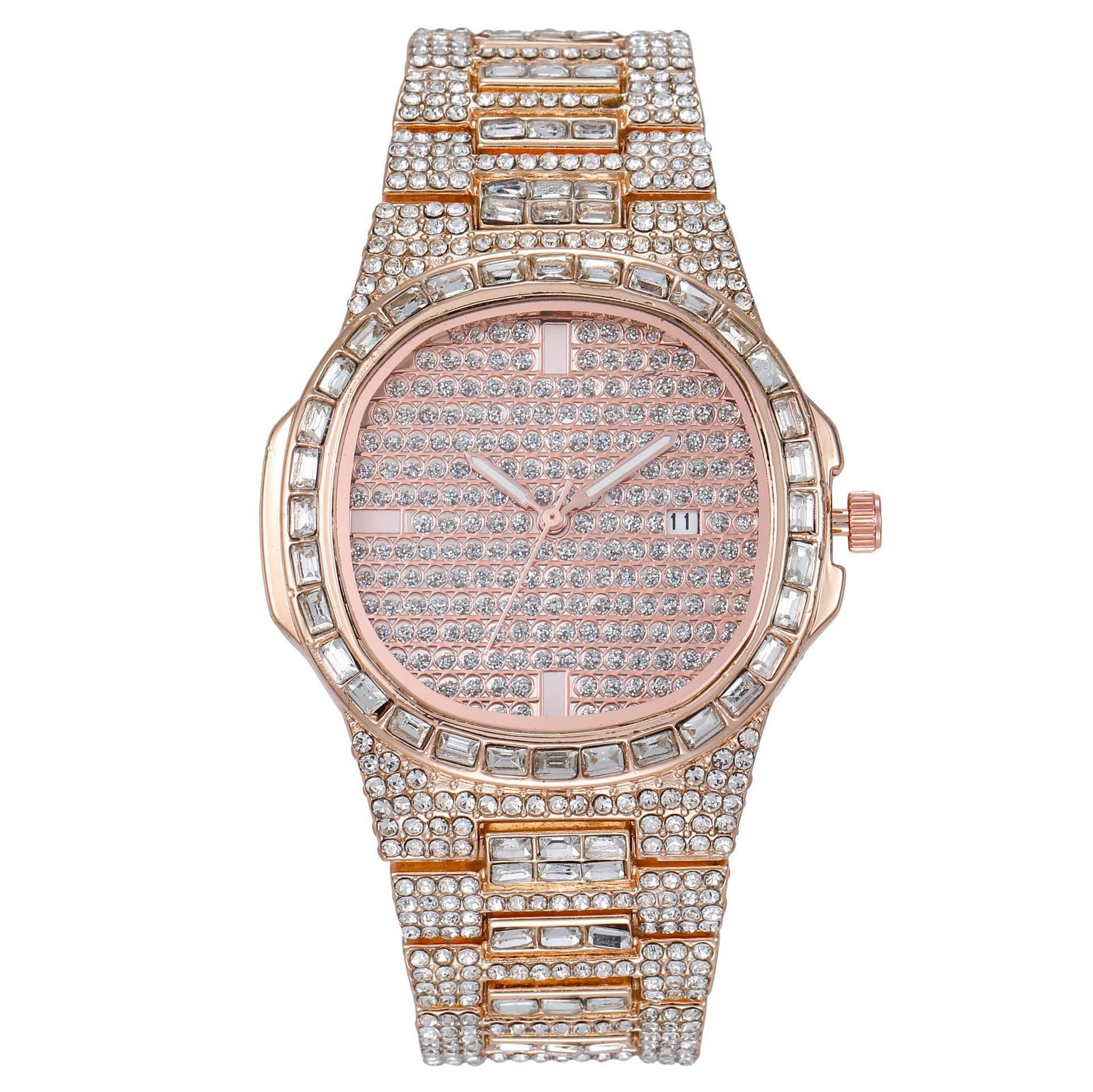 Iced Out Diamond Watch Quartz Gold Silver HIP HOP Iced Out Watches for Men Women