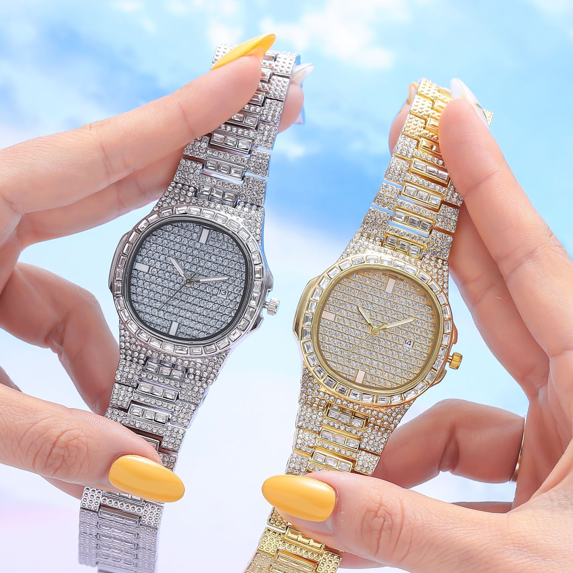 Iced Out Diamond Watch Quartz Gold Silver HIP HOP Iced Out Watches for Men Women