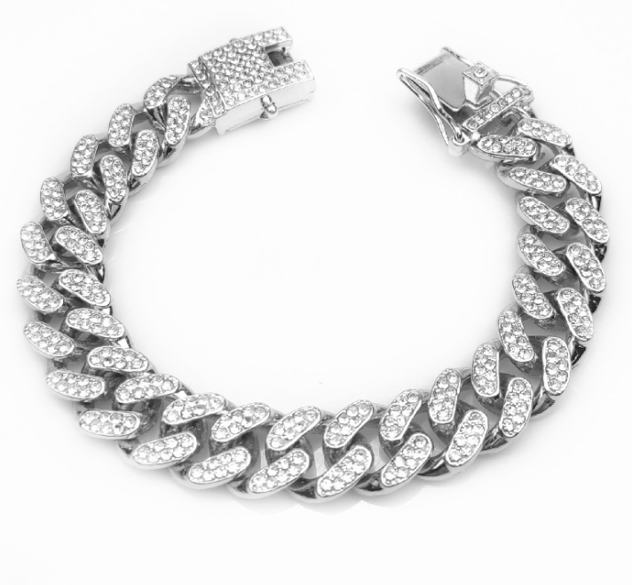 12MM White 18K Gold Plated Silver vvs Diamond Necklace Bracelet Jewelry Hip Hop Miami Iced Out ice cuban chain for Mens Women