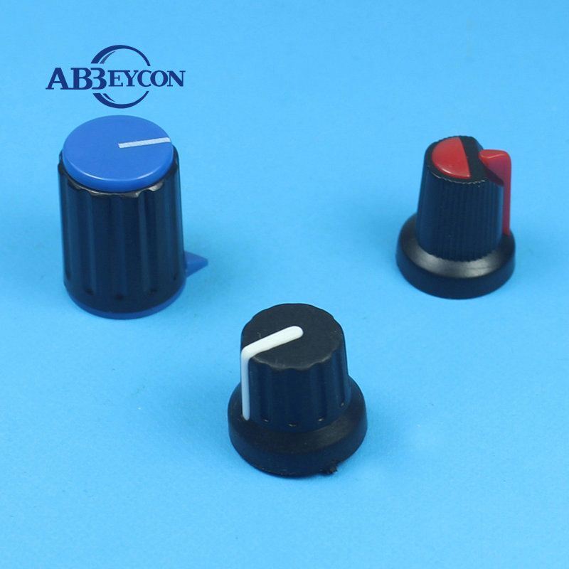 Plastic Volume knob/ Electric amp control black plastic potentiometer knob 6mm