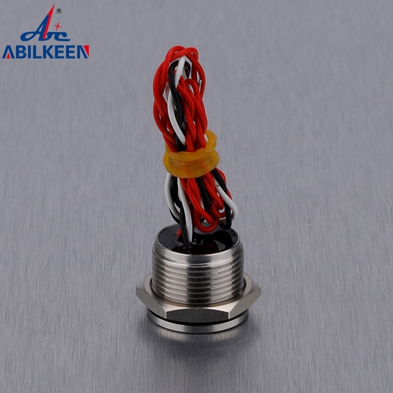 16MM Dot Head Waterproof 1NO 12V Piezo Switch Stainless Latching Momentary Piezoelectric Buttons  Switch For Pool