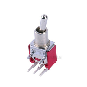 Mini 2 3 4 6 pin 3p right angle switch rocker Flatted hanSmall MTS-103 on OFF on copper contact point 6A 250V 3pin Toggle Switch