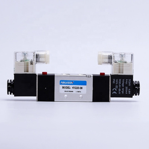 Factory Price 4V320-10 4V220-08 Double Coil Electrical Control 1/8" 1/4" Thread Size Stainless Steel Pneumatic Air Valve