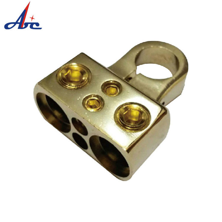 Custom Brass Steel Car Audio Automotive Electrical Brass and Copper 2/4/8/10 Gauge AWG Distribution Block Terminal Connector