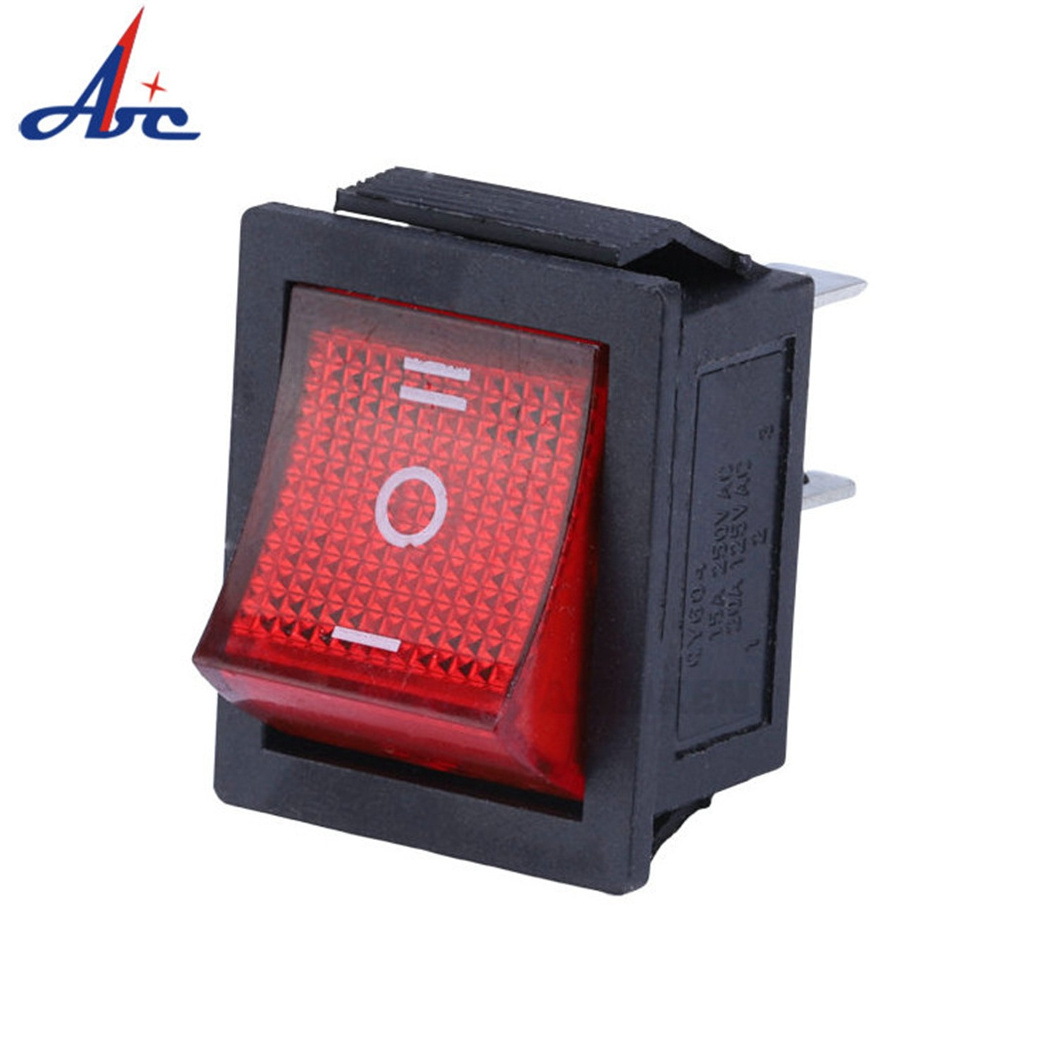 LED 6A 250V/ 10A 125V AC ON-OFF-ON Boat Car 3 Way Rocker Switch Red button sealed 6 Pin Boat Rocker Switch