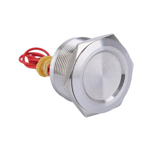 19mm Concave Round Head 2A Momentary IP68 Button Underwater Waterproof Metal Piezoelectric Switch