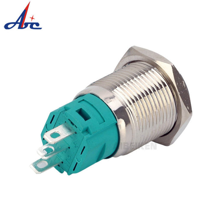 16mm IP65 Waterproof High Round Momentary 1NO1NC Stainless Steel Micro Push Button Switch