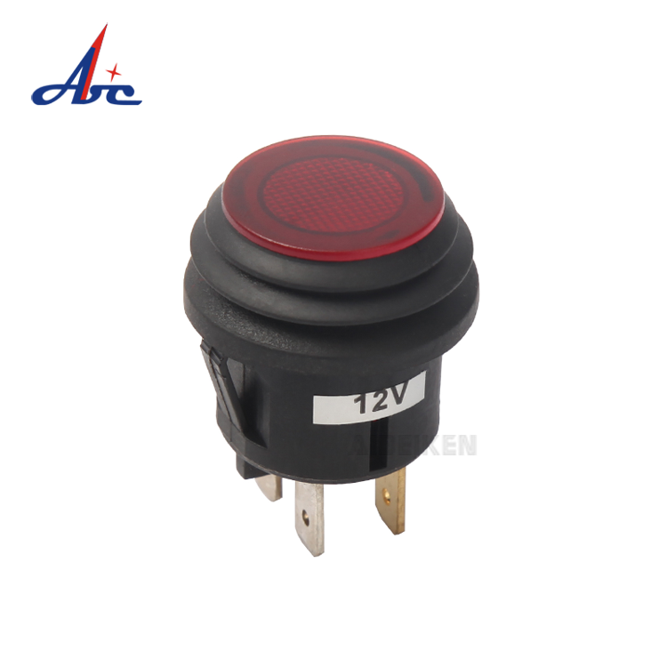 Waterproof LED Light Customized Rounded Rocker Toggle switch 20A 12V DC ON-OFF Illuminated For Boat Rocker Switch