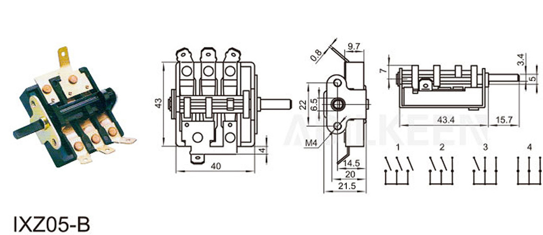 ABILKEEN 3a 250v fan rotary switch rotary switches for oven and blender Tuv Ce Approved Rotary Switch