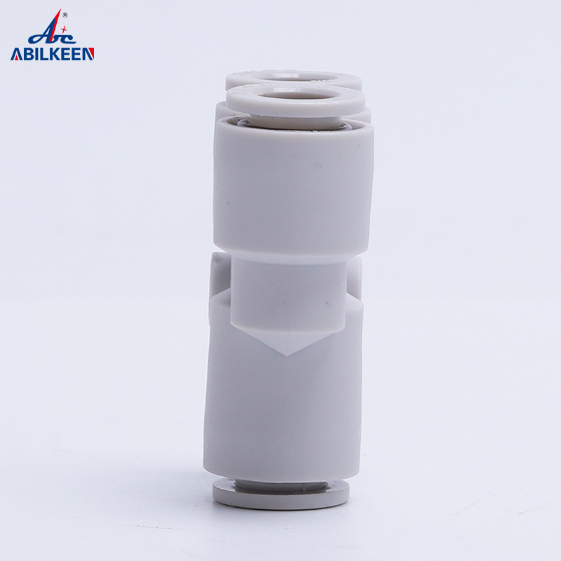 Y Shaped Hose Connect 3 Port Three Way Pneumatic Plastic Push In Fittings Quick Connect Plastic Tube Connector