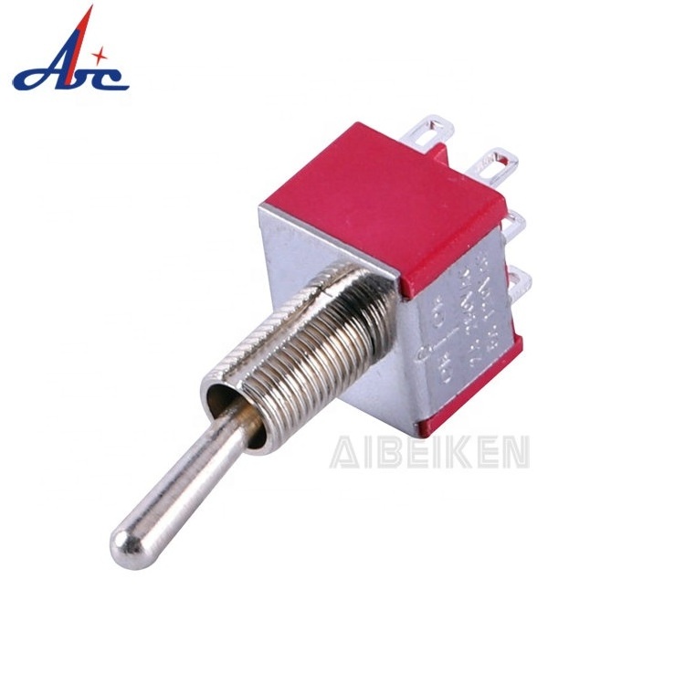 6mm Mounting Hole 6A 125VAC 3 Position 250V 6 Pole DPDT 6 Pin 3 Way Toggle Switch ON OFF ON