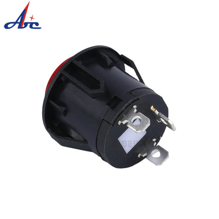 black cover blue light self-locking DS-24 Good Quality Momentary Latching 3 Pin Terminal Small Plastic Push Button Switch