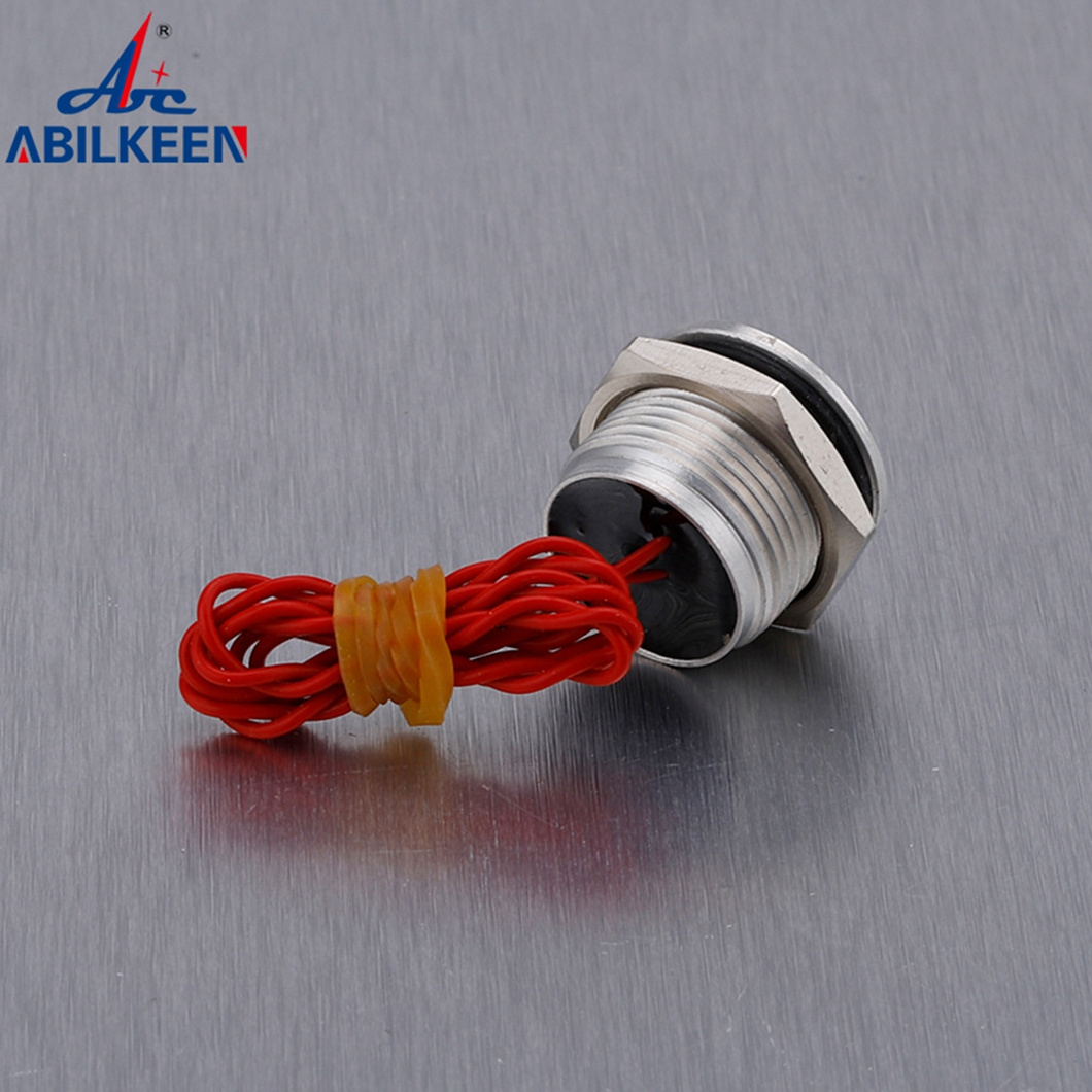 Ip68 Waterproof Capacitive Touch Switch 16mm metal momentary groove head piezo push button switch 1NO 12v piezoelectric switch