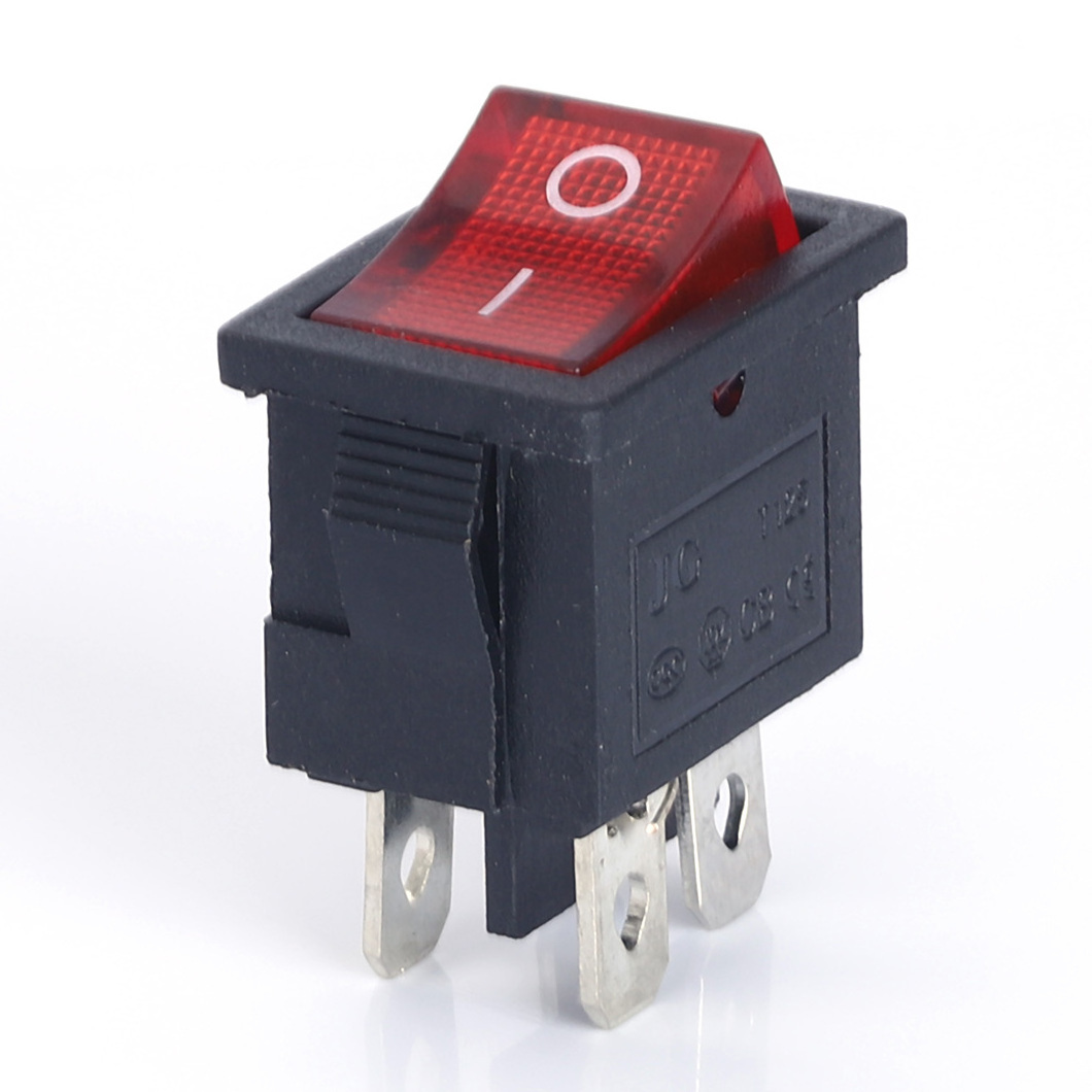 Widely Using 15*21mm Black PA66 ON-OFF Short Double Row 4PIN Mini Rectangle Rocker Switch 250V kcd1 with Light