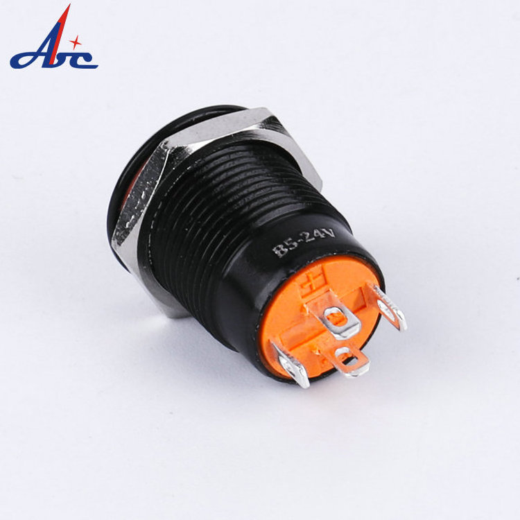 4pin 12mm momentary blacking housing illuminated mini push button switch