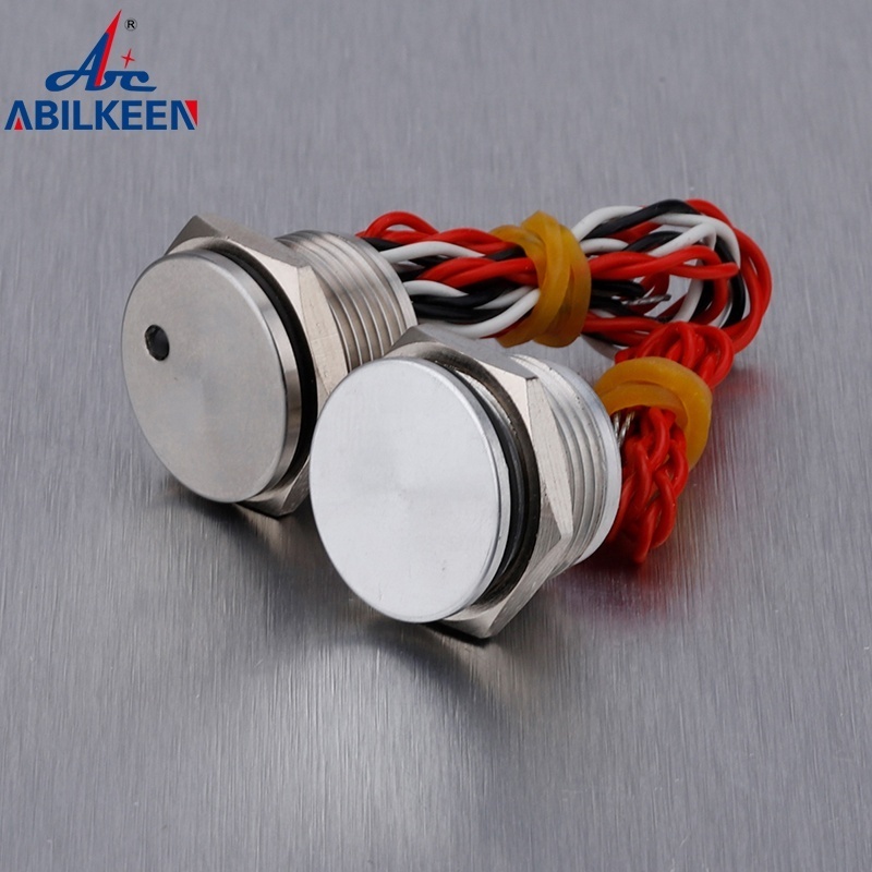 16MM Dot Head Waterproof 1NO 12V Piezo Switch Stainless Latching Momentary Piezoelectric Buttons  Switch For Pool