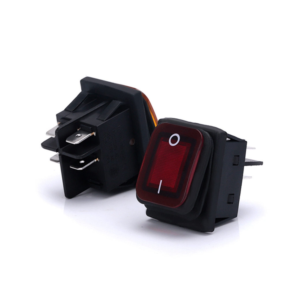 IP68 Waterproof Rocker Switch Illuminated LED 12V 3 pin SPST DPST ON OFF 5V 250V KCD4 3 1 Rocker Switch with Wire