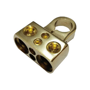 Custom Brass Steel Car Audio Automotive Electrical Brass and Copper 2/4/8/10 Gauge AWG Distribution Block Terminal Connector