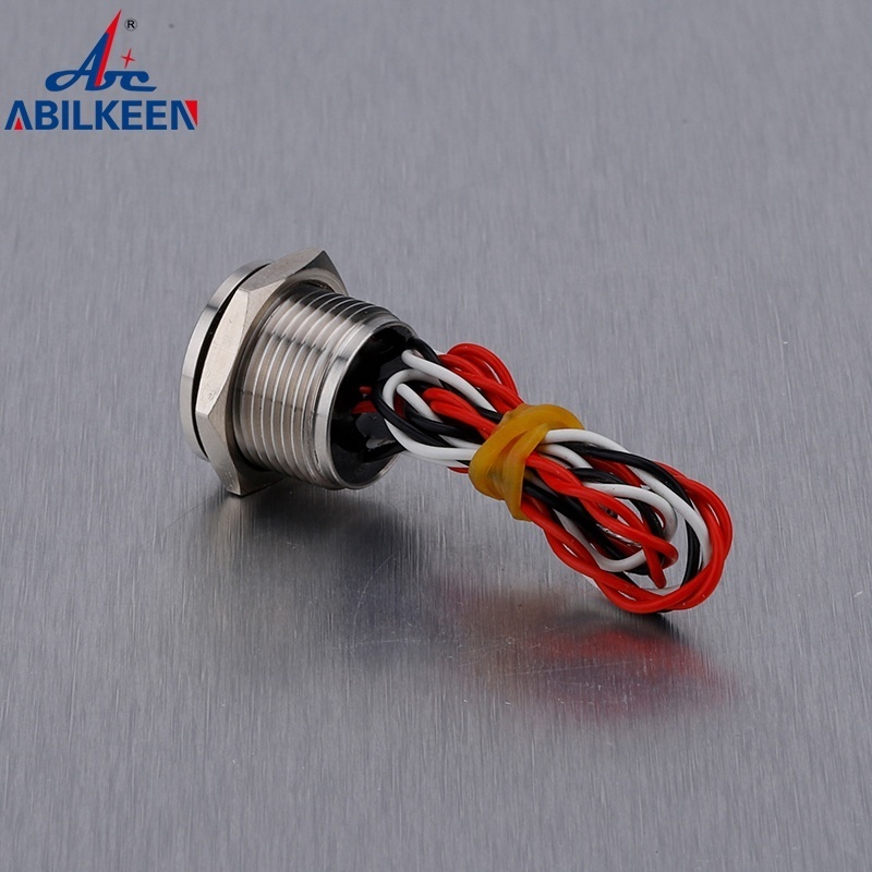 16MM Dot Head Waterproof 1NO 12V Piezo Switch Stainless Latching Momentary Piezoelectric Buttons  Switch For Pool