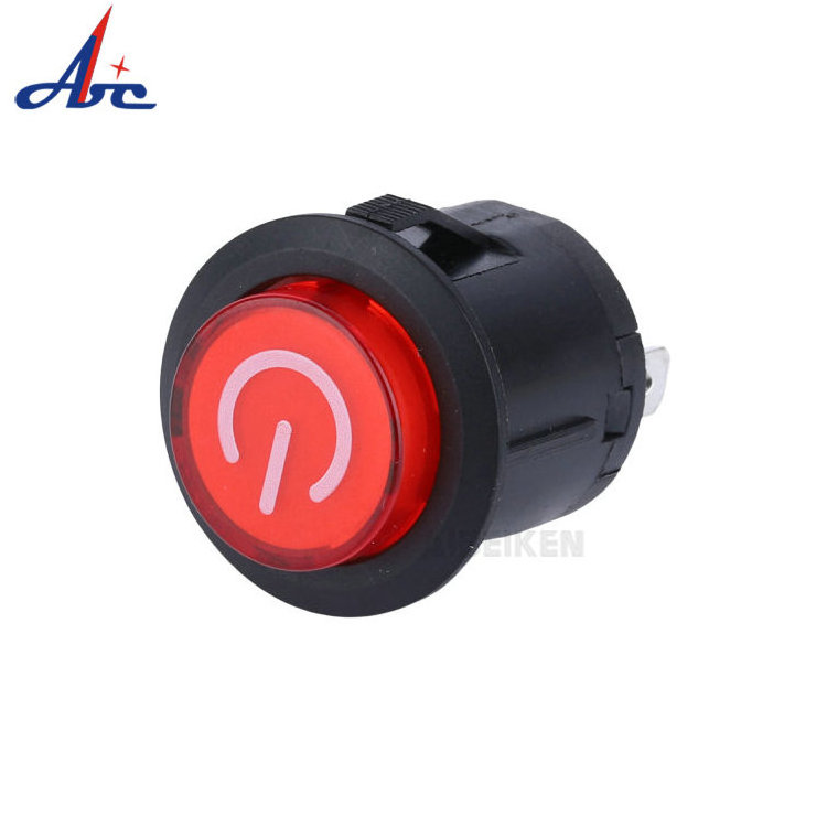 black cover blue light self-locking DS-24 Good Quality Momentary Latching 3 Pin Terminal Small Plastic Push Button Switch