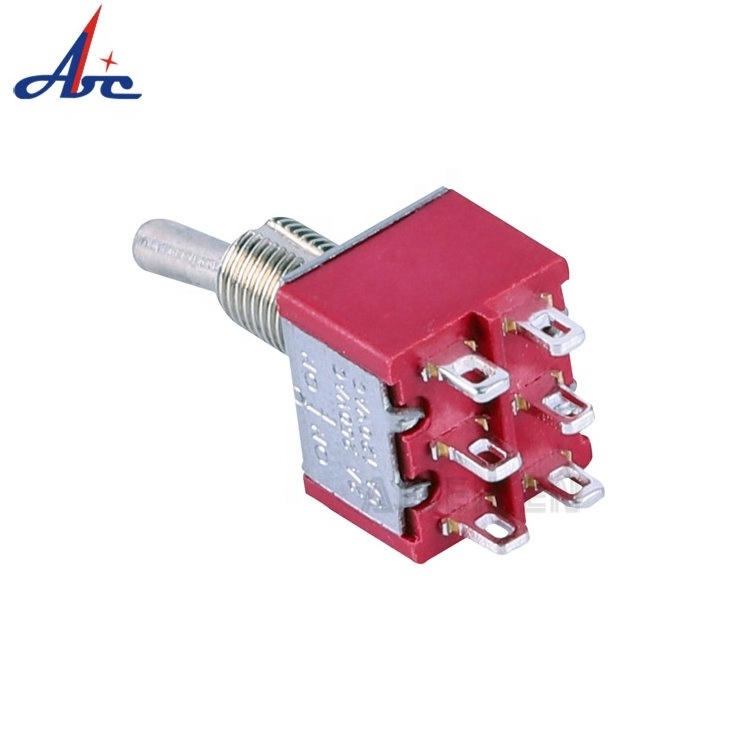 6mm Mounting Hole 6A 125VAC 3 Position 250V 6 Pole DPDT 6 Pin 3 Way Toggle Switch ON OFF ON