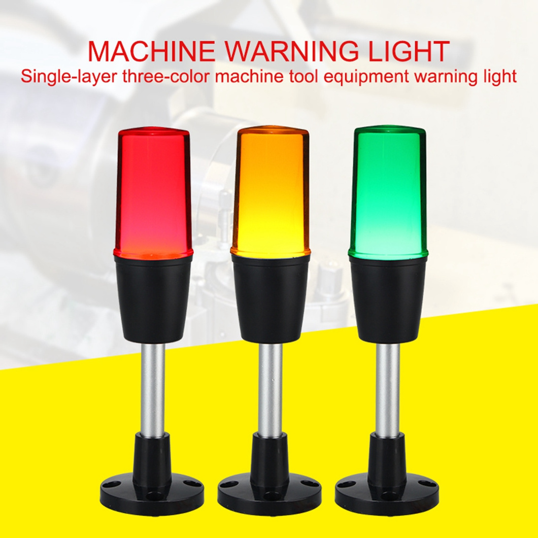 Factory price LED Industrial Signal Tower Light 3 Colors Flash  12V 24V Solar Warning light With 85dB Buzzer