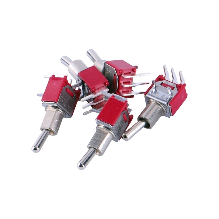 Mini 2 3 4 6 pin 3p right angle switch rocker Flatted hanSmall MTS-103 on OFF on copper contact point 6A 250V 3pin Toggle Switch