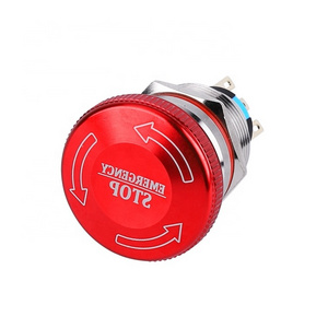 22mm Stainless Steel Metal Latching 220V 3A 1NO1NC Emergency Stop Push Button Switch