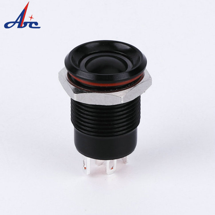 4pin 12mm momentary blacking housing illuminated mini push button switch