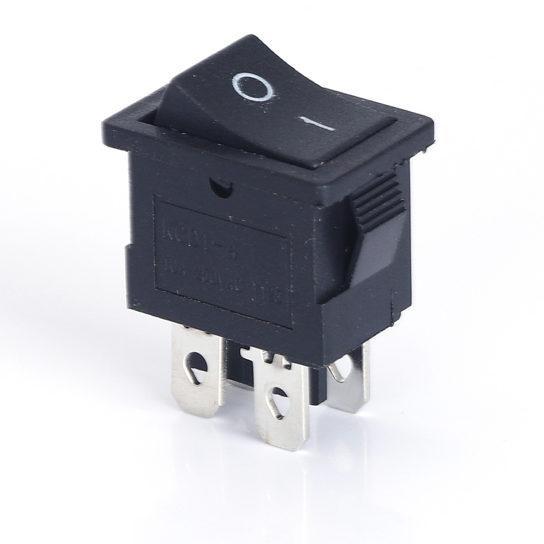 Wholesale Price 15*21mm 250V Black PA66 ON-OFF Short Double Row 4PIN Mini Rectangle Rocker Switch