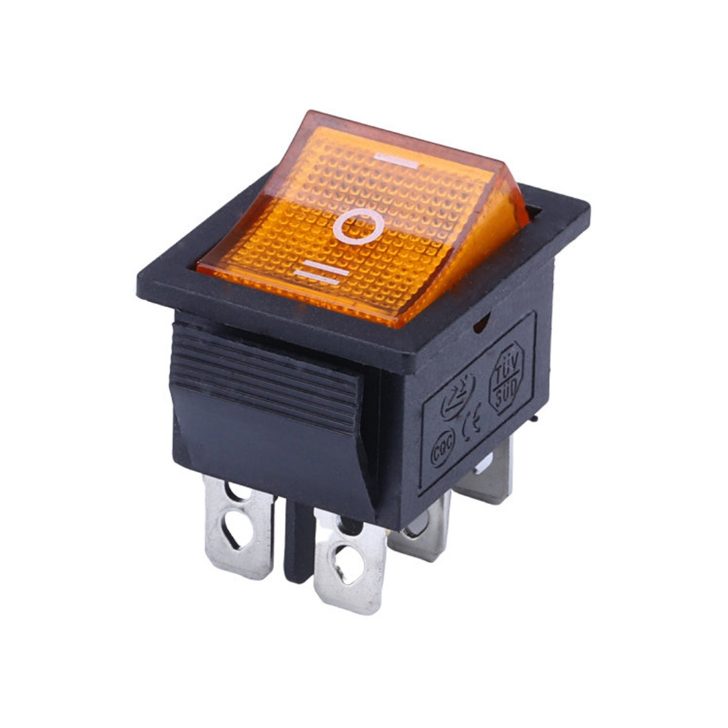 LED 6A 250V/ 10A 125V AC ON-OFF-ON Boat Car 3 Way Rocker Switch Red button sealed 6 Pin Boat Rocker Switch