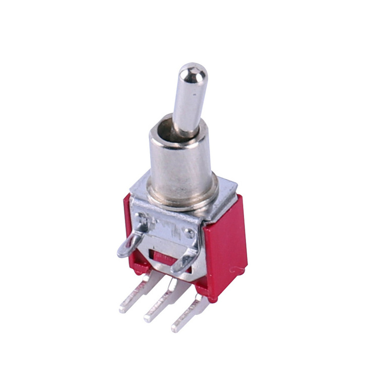 Mini 2 3 4 6 pin 3p right angle switch rocker Flatted hanSmall MTS-103 on OFF on copper contact point 6A 250V 3pin Toggle Switch