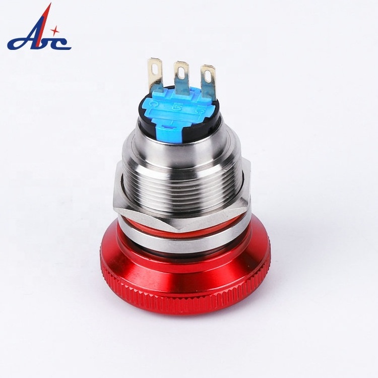 22mm Stainless Steel Metal Latching 220V 3A 1NO1NC Emergency Stop Push Button Switch