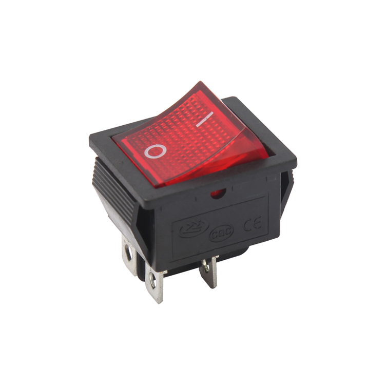 DPST 4 Pins 2 Position ON Off  25.3*31mm Red Light Illuminated Boat KCD4 Rocker Switch T85