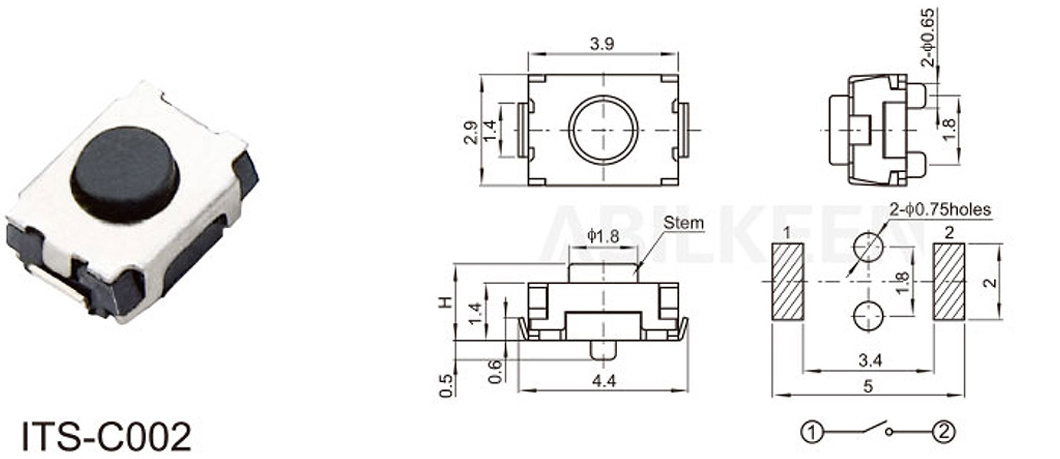 3x4mm micro tact switches suppliers tact switch for toy silent tact switch