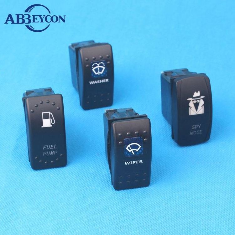 Marine Boat Car Blue Reverse Light Rocker Switch 5Pins SPST ON/OFF 12V/24V marine wiper motor