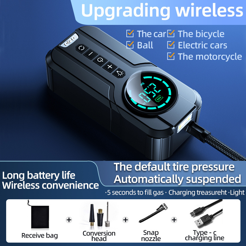 5400mah Wireless Portable Electric Car Bike Ball Air Pump For Car Automatic Cordless Tire Inflator