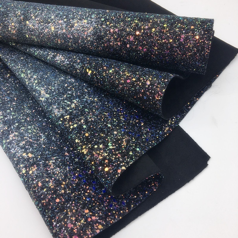 Grade 3 Color Change Chunky Glitter Fabric For Bags Shoes Product